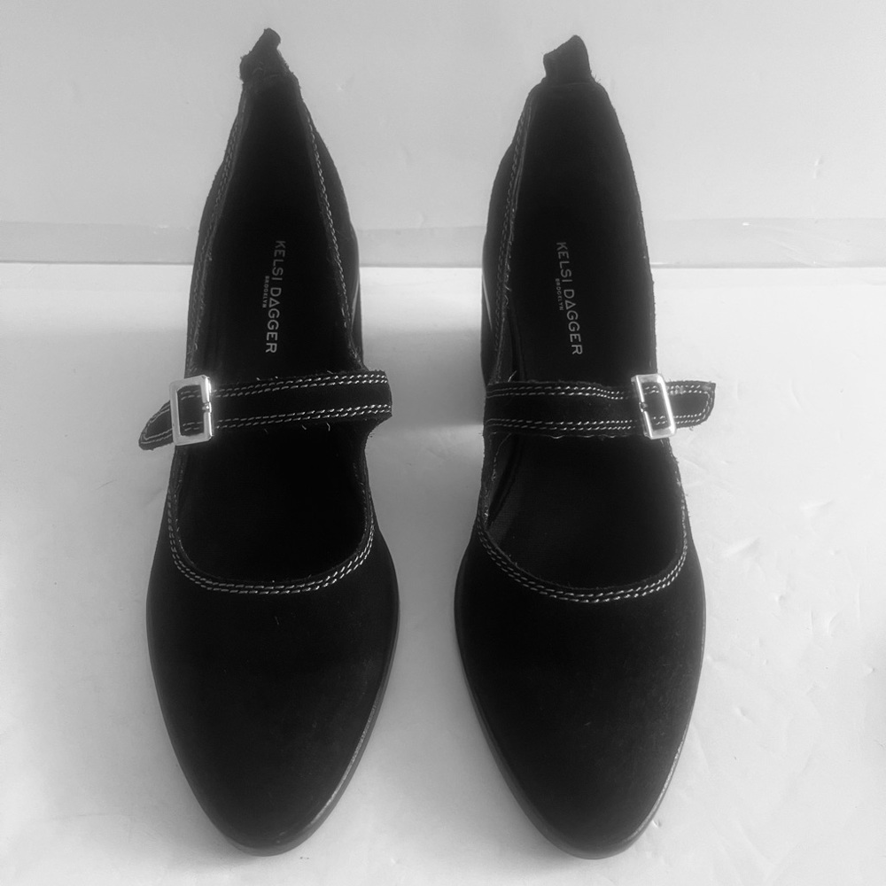 Kelsi Dagger Brooklyn Elm Mary Jane Pump Suede Leather Block Heel Shoe Size 8.5 - Picture 7 of 12